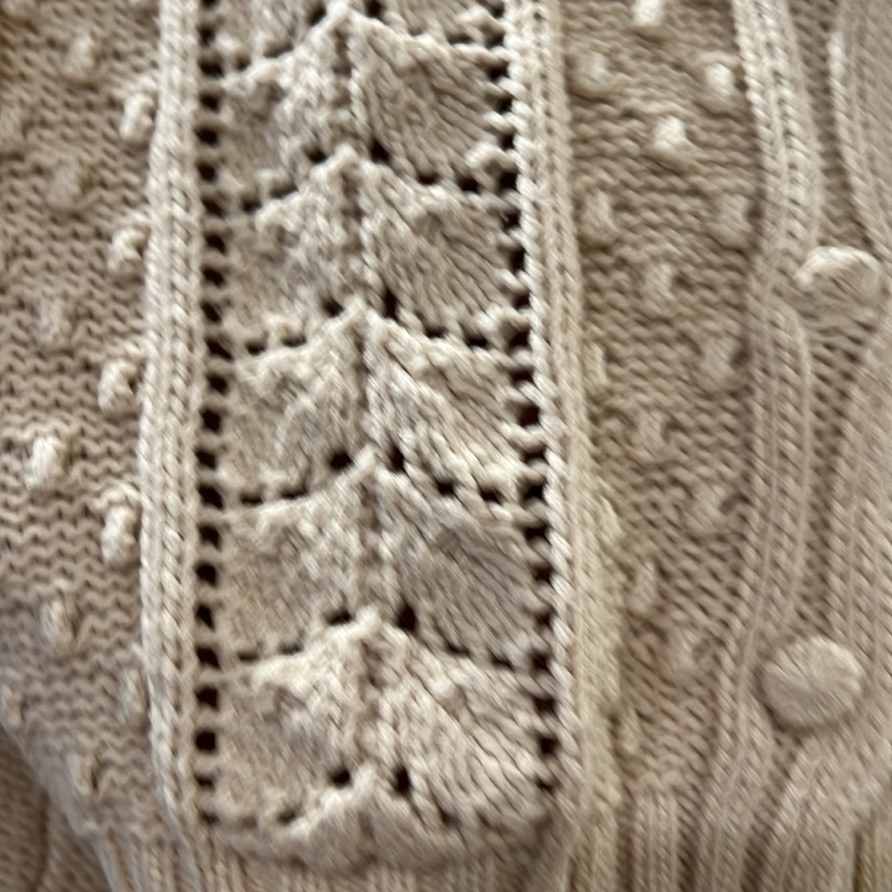 Astr Cream Knit Pointelle Button-Front Cardigan - Picture 6 of 9